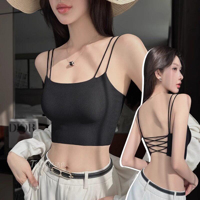 防走光抹胸无痕美背内衣女小胸聚拢上托收副乳一体式文胸夏季露背