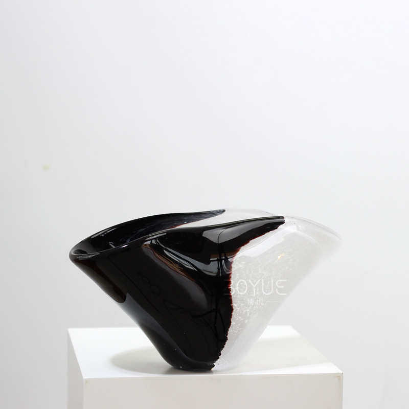 中古风创意水墨拼接大口琉璃花瓶摆件样板间民宿客厅软装花艺饰品,家居饰品,装饰摆件,淘宝优惠券,粉丝福利购,淘宝优惠卷