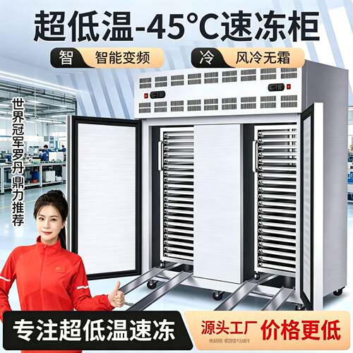 德菱仕速冻冷柜商用零下45度80度急冻插盘冰箱包子饺子海参速冻机
