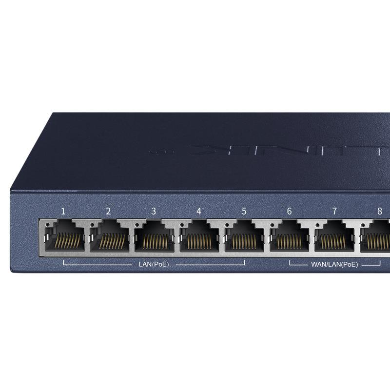TP-LINK 企业8口百兆有线路由器多WAN口PoE供电AC管理AP R489P-AC