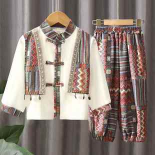 男孩夏唐表演服装 正品 族傣族舞蹈服装 广西壮族装 春儿童汉代民风格