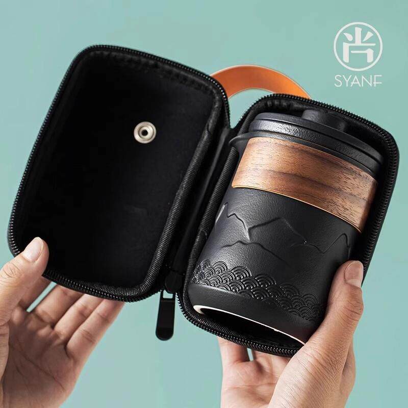 可携式旅行茶具一壶三杯快客杯茶具一人饮户外露营功夫茶具套组