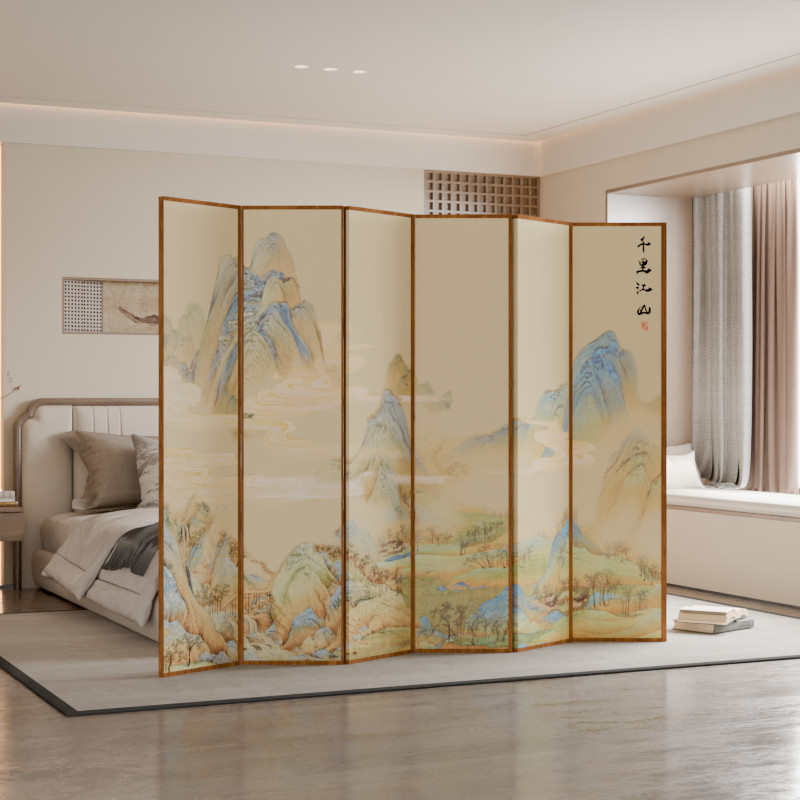 中式屏风隔断客厅折叠移动入户遮挡简约现代室内酒店房间仿古推拉