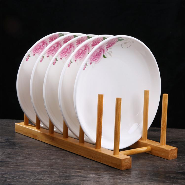 实木碗架 盘子架木制厨房置碗架多格收纳碗碟架瓷盘圆盘托架