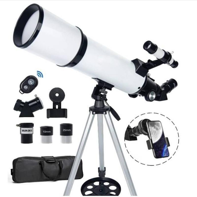 跨境新品80600高清高倍入门使用天文望远镜观星观月大口径单筒