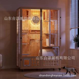 多层别墅猫屋家用豪华猫笼室内木质大号猫咪别墅房子全景猫别墅