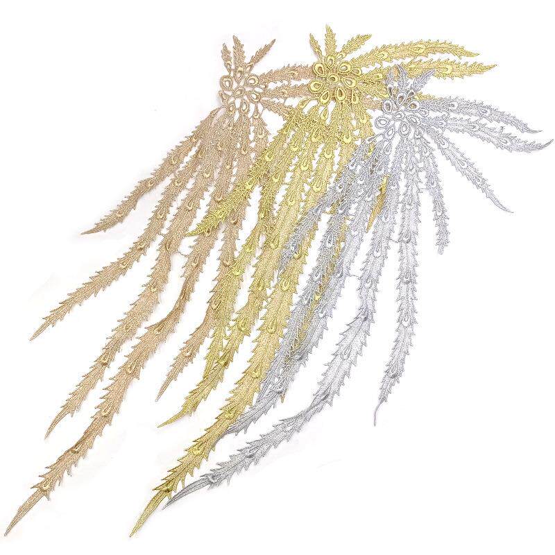 水溶蕾丝凤尾涤光丝刺绣个花立体镂空刺绣DIY花边辅料