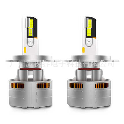 大功率汽车led大灯四铜管散热H4/H7/H11超亮前照车灯灯泡改装