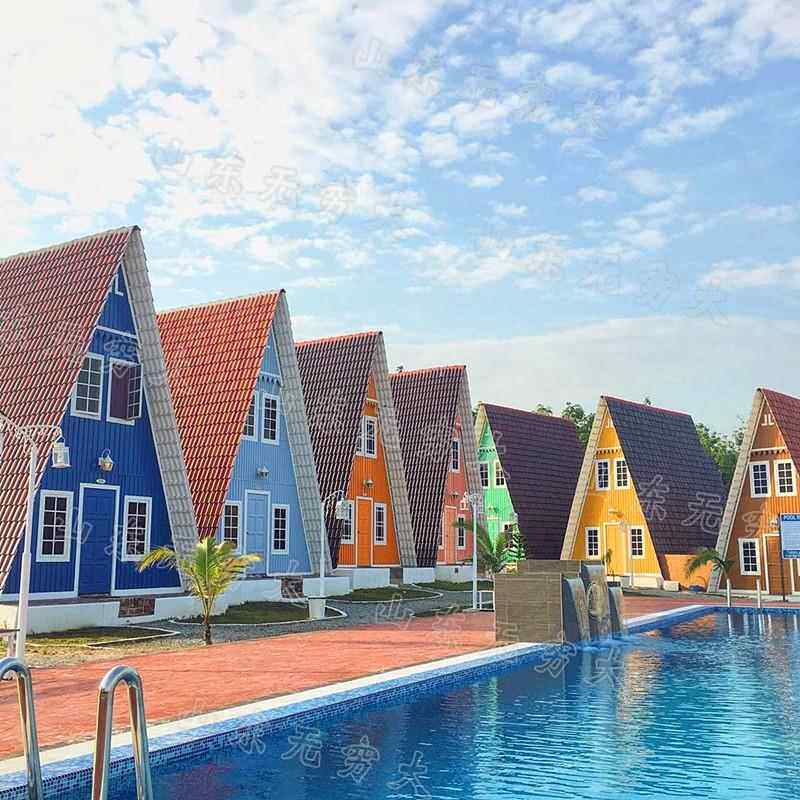 户外防腐木三角木屋景区度假民宿A字造型可移动式组装别墅木屋