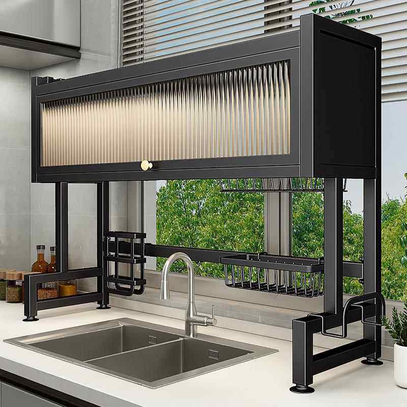 荆允厨房水槽置物架洗碗槽水池防尘碗柜台面收纳餐具多功能储物沥