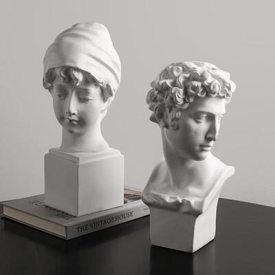 直销新款北欧轻奢大卫雕塑摆件家居客厅玄关艺术样板房软装饰品摆