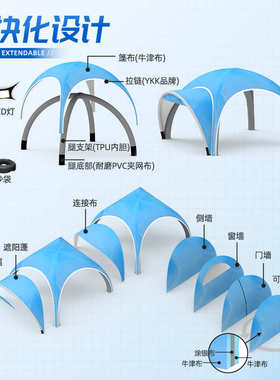 广告充气户外帐篷非标定制活动稳固防风广告展览四角充气AIX帐篷