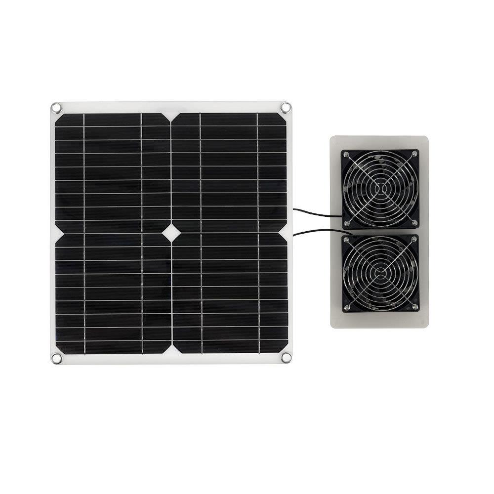 1跨境热销单晶12W太阳板2UV排气能扇TEM亚URR马逊热销风扇套装