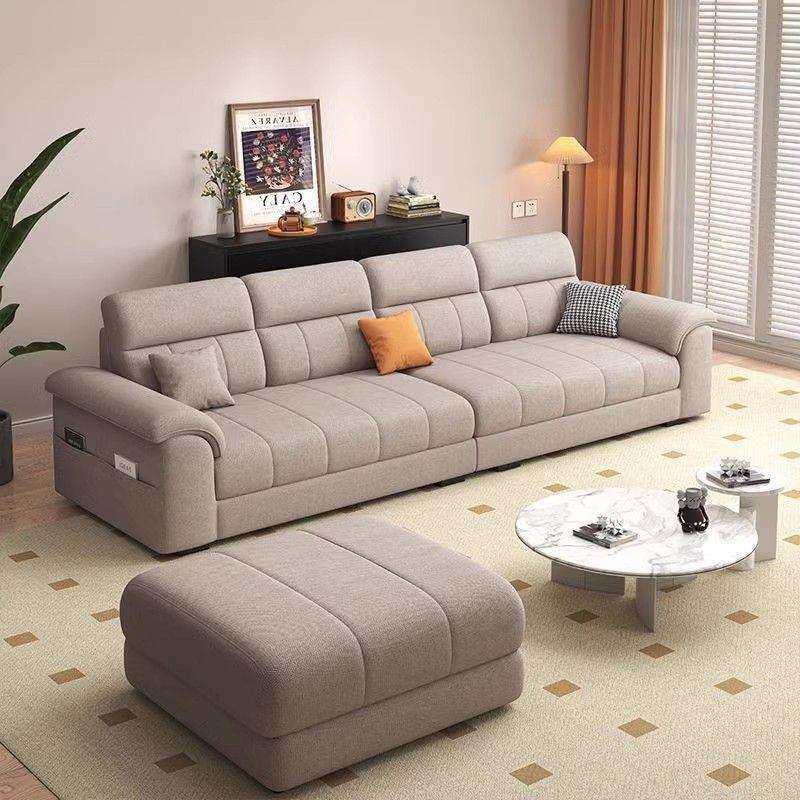 新款意式棉麻布艺沙发客厅小户型通用型家用轻奢现代简约直排沙发