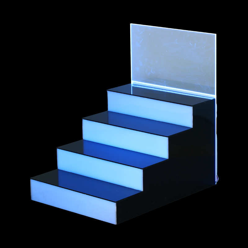 亚克力发光酒架led阶梯酒水展示柜4层亚克力高透明有机玻璃发光架