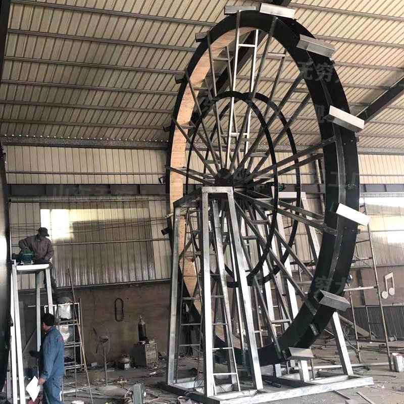 山东yk0410-0厂家供应6米直径景观水车 电可旋转防腐木水 车母水