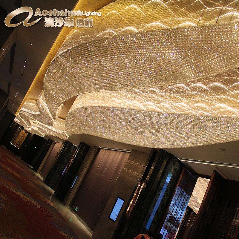 Chandelier酒店大堂宴会厅水晶吊灯 长方形沙盘吸顶灯饰