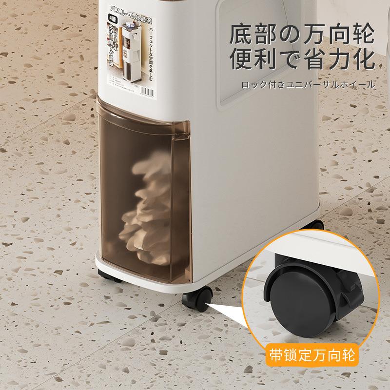 新款日式卫生间夹缝柜浴室洗手间夹缝垃圾桶储物柜窄缝收纳置物柜