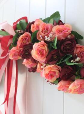 春季夏瑰季人婚造花仿真布玫HHY1550M花旗椅背花桌花镜前绢花礼拱