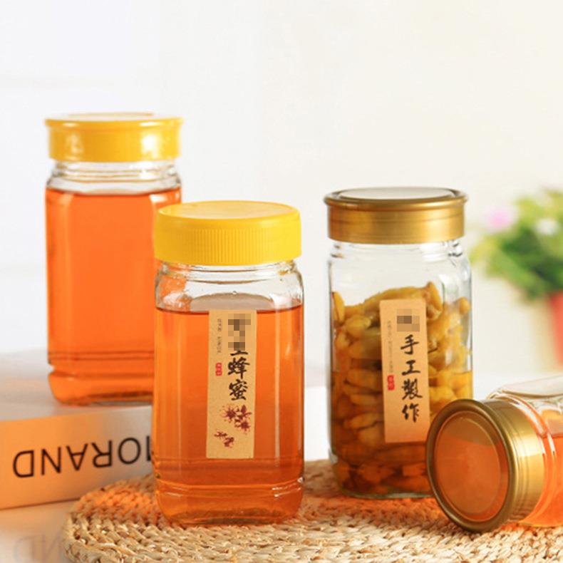 1斤2斤装角蜂蜜玻璃瓶六棱密封玻璃罐八储罐SP-09果酱蜜瓶物蜂罐