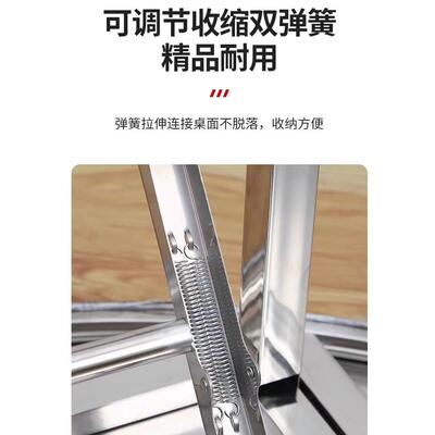 不锈钢折叠F77J869H餐桌家用简桌形食堂排档夜宵约圆摆摊烧烤户外