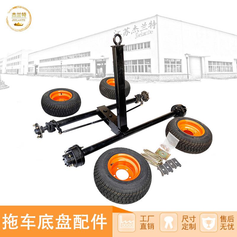 蓄电池工业无动力拖车底盘牵引式平板拉货车运输拖挂车重型转运车