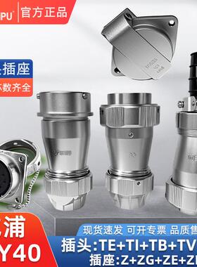 威浦WY40对接WY40J5TE二孔法兰ZG焊接TUZIZE航空插头弯式连接器