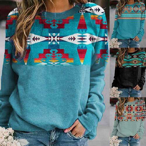 Women's Western Ethnic Geometric Printed Women's