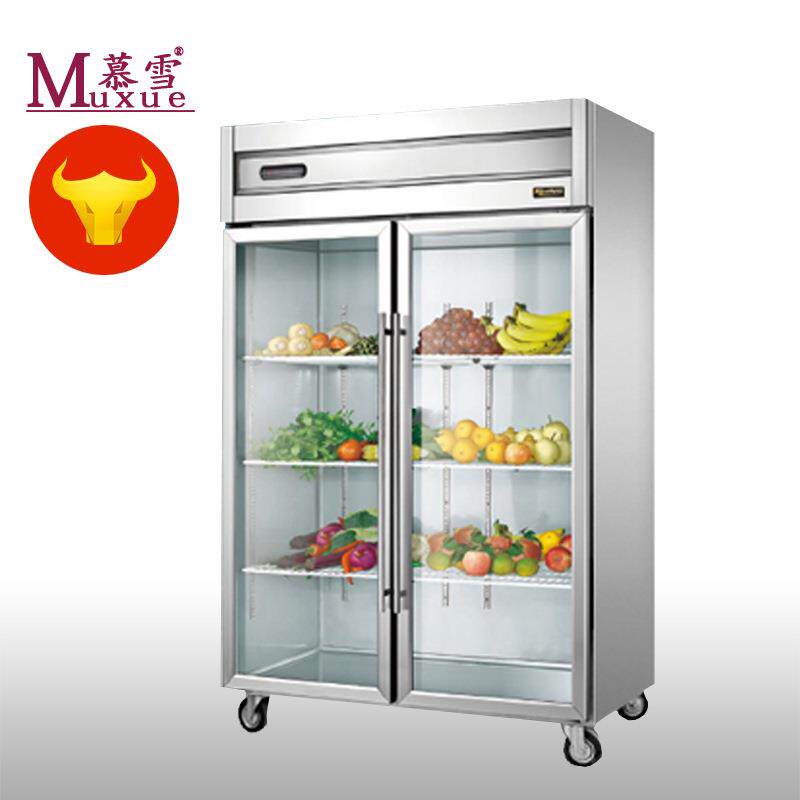 慕雪不锈钢厨房玻璃门展示冰柜生鲜水果蔬菜直冷保鲜柜冷柜