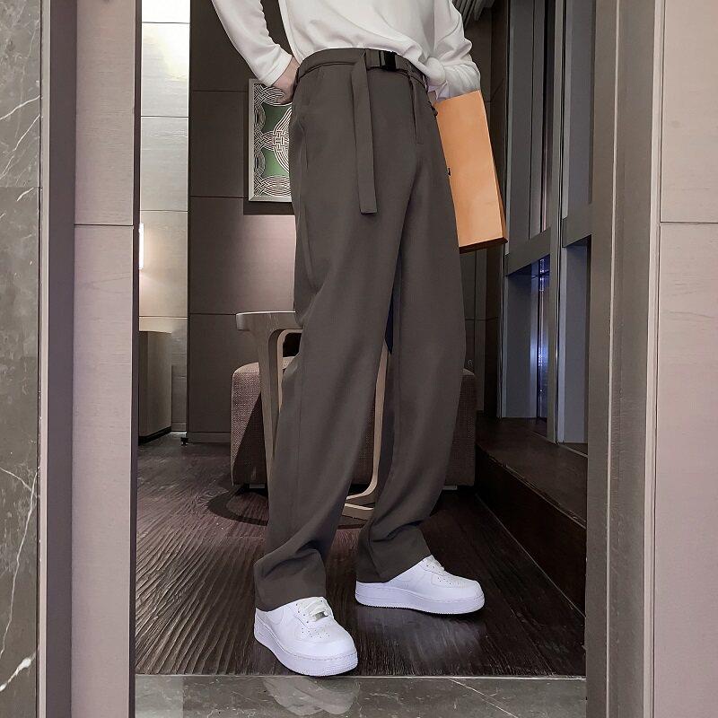 阔腿裤男潮牌夏季韩版潮流直筒宽松休闲长裤子垂感黑色西装裤