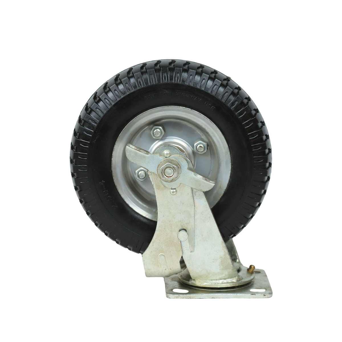 10寸超市平板车工具车手推车用2.50-4重型橡胶充气脚轮万向轮