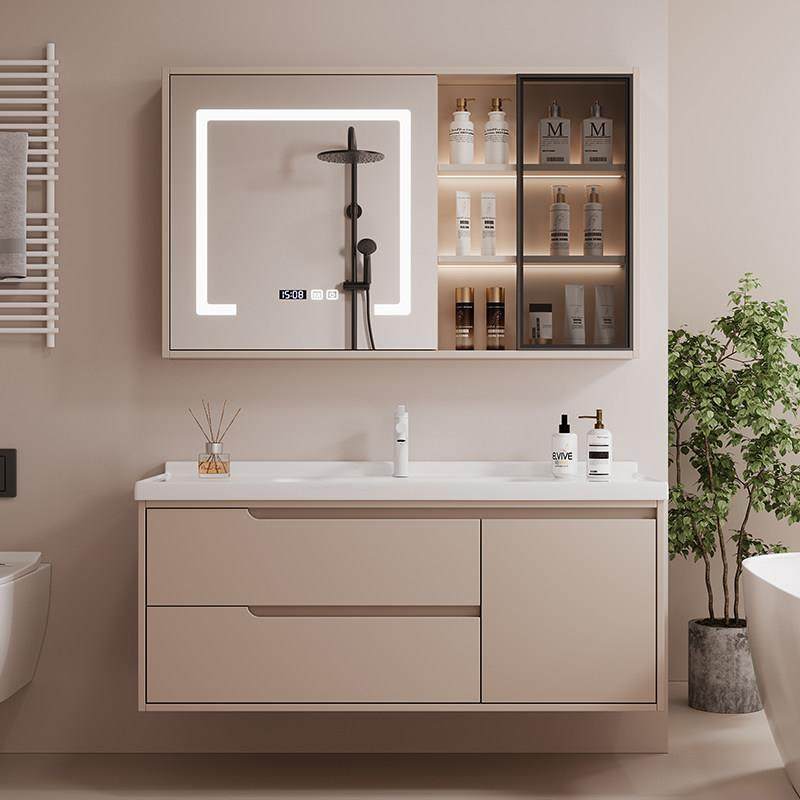 智能浴室柜陶瓷一体盆实木洗漱台卫生间洗手台洗脸盆柜组合挂墙式,家装主材,浴室柜组合,淘宝优惠券,粉丝福利购,淘宝优惠卷
