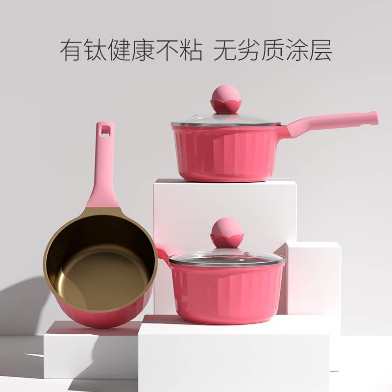 迪迪尼卡钛陶副食品锅多功能婴儿专用蒸煮一体陶瓷小奶锅宝宝不沾