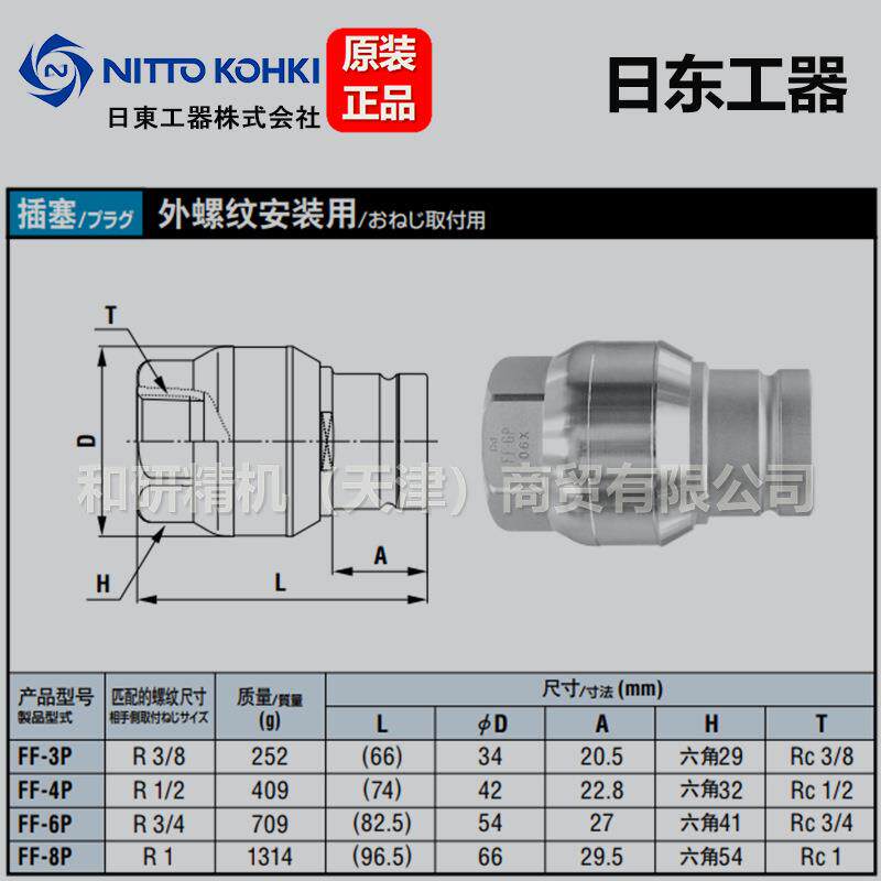 日东NITTO 平面高压快速接头 FF系列