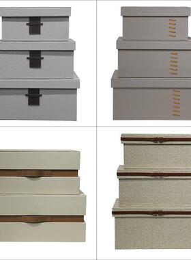 轻奢皮制收纳箱样板房衣帽间收纳箱全屋定制展厅软装展示箱