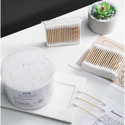 Dual-Headed Cotton Swabs 500 Large Round Box, Makeup and Cle