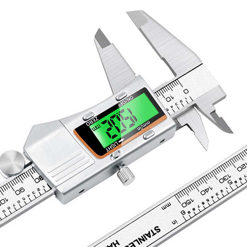 电子游标卡尺背 金属 0光屏卡尺150mm壳游标不锈钢量具-数显数字