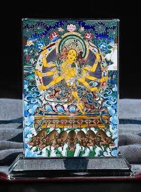 摩力之天佛菩萨水晶摆台支光明佛母玄关供奉摆件利斗姥元君定制