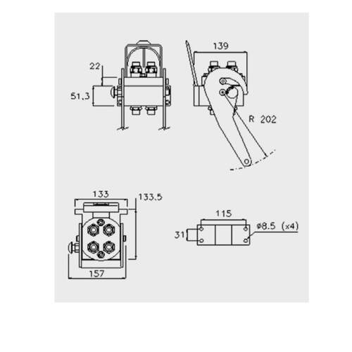倍润Faster多路同步连接P506系列4路同步连接快速接头：尺寸 06