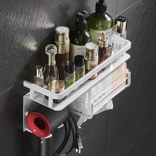 太空铝浴室置物架脸巾纸架吹风机架纳生卫间壁挂厕所收架免ZGS打