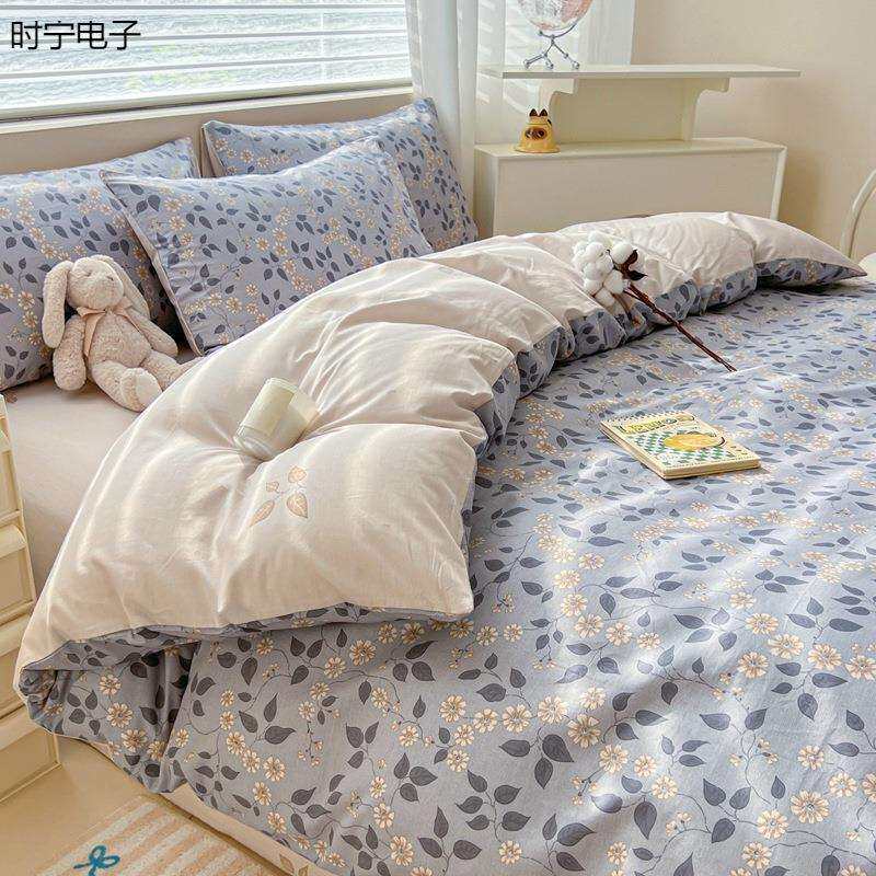 2025新款温馨家园绒棉四件套四季通用床上用品1.8米床单款三件套