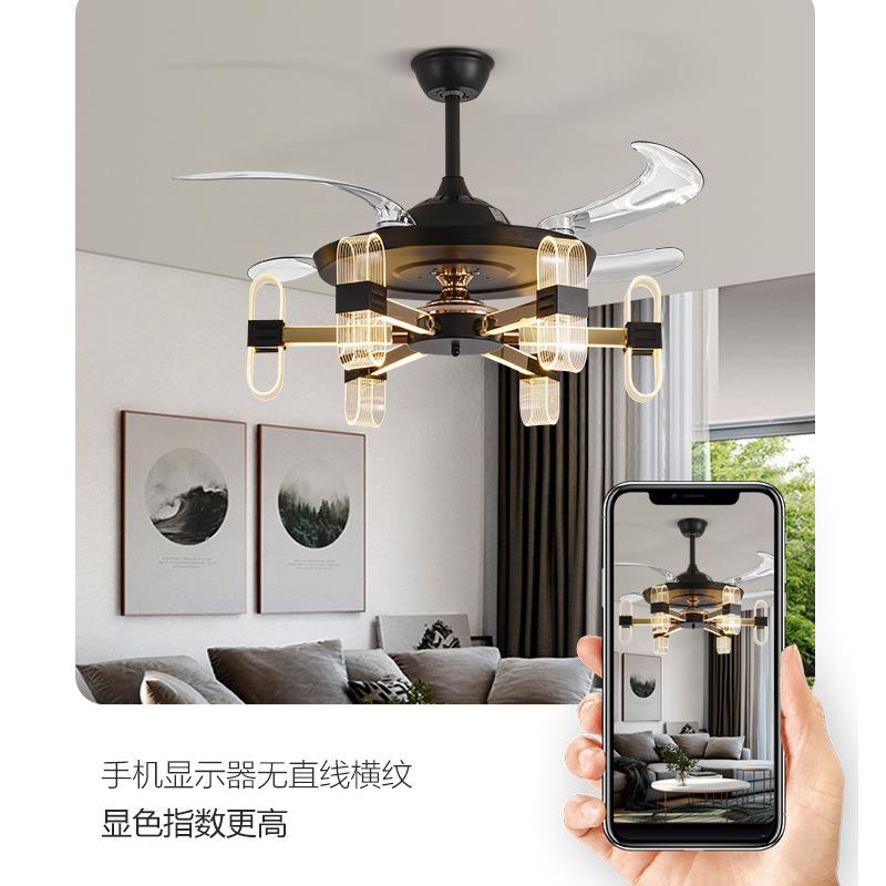 奢led风灯20吊扇卧室餐厅灯家用隐形灯扇现扇代简约带电轻扇的吊
