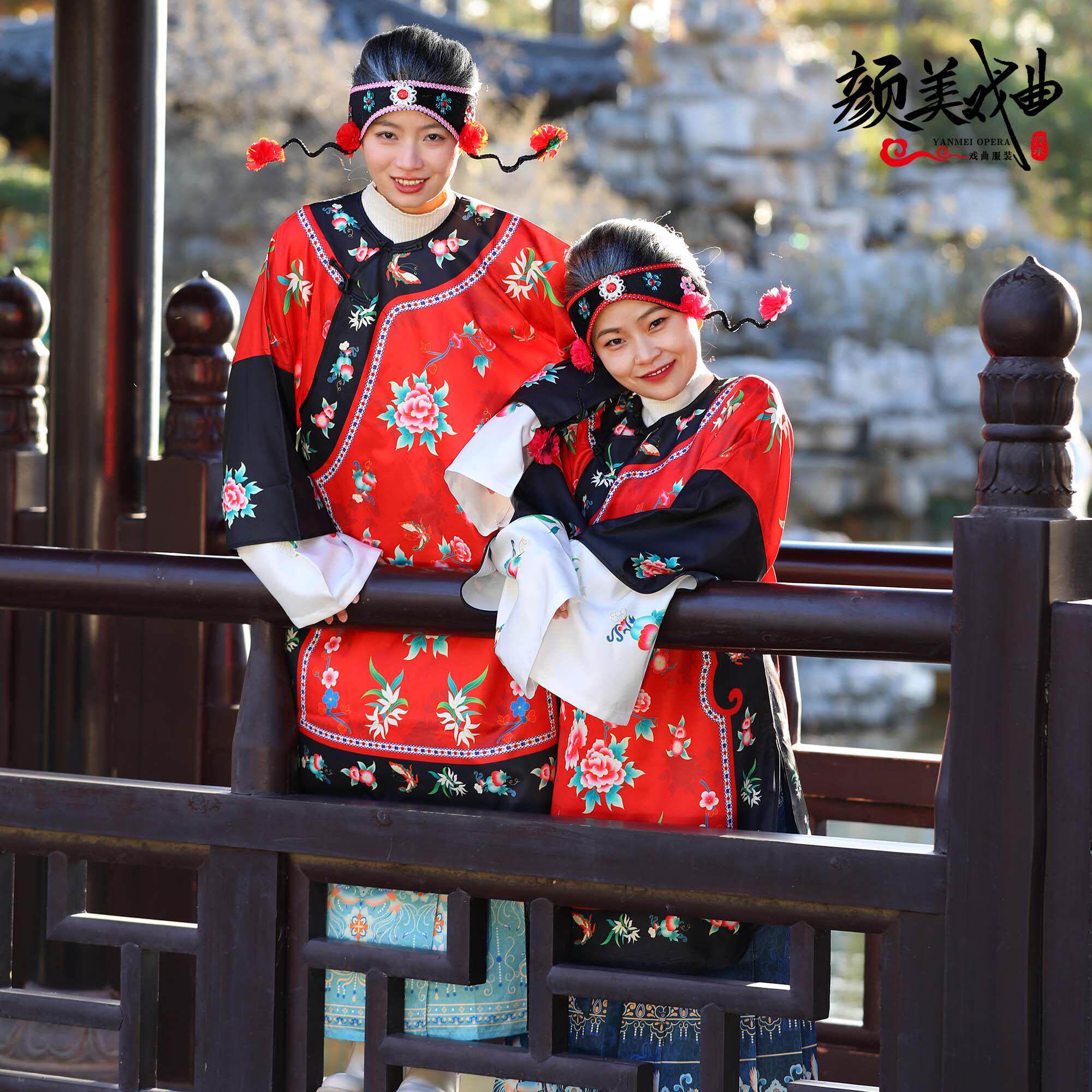 新款媒婆服装二人转老太婆头饰秧歌头饰老太太假发帽子舞台演出