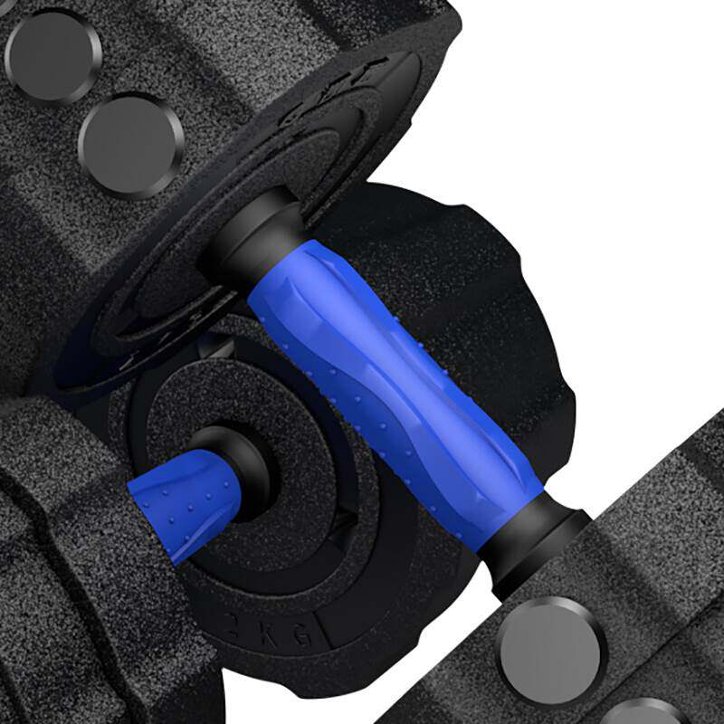 凯速蓝款环保哑铃可拆卸男士包胶手铃杠铃套装家用运动健身器材10