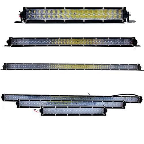 新款汽车led长条迷你双排射灯4D透镜前杠中网超亮远光越野车顶灯