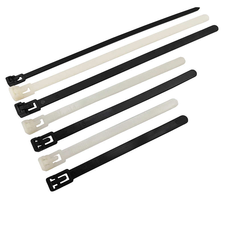 8*300mm可拆解黑色活扣扎带 黑色pa66料可退可松式扎带7.6*300