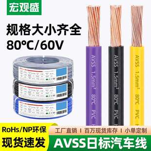 宏观盛供应日标avss汽车线薄壁国标电线10 6 4 2.5 1平方汽车线材