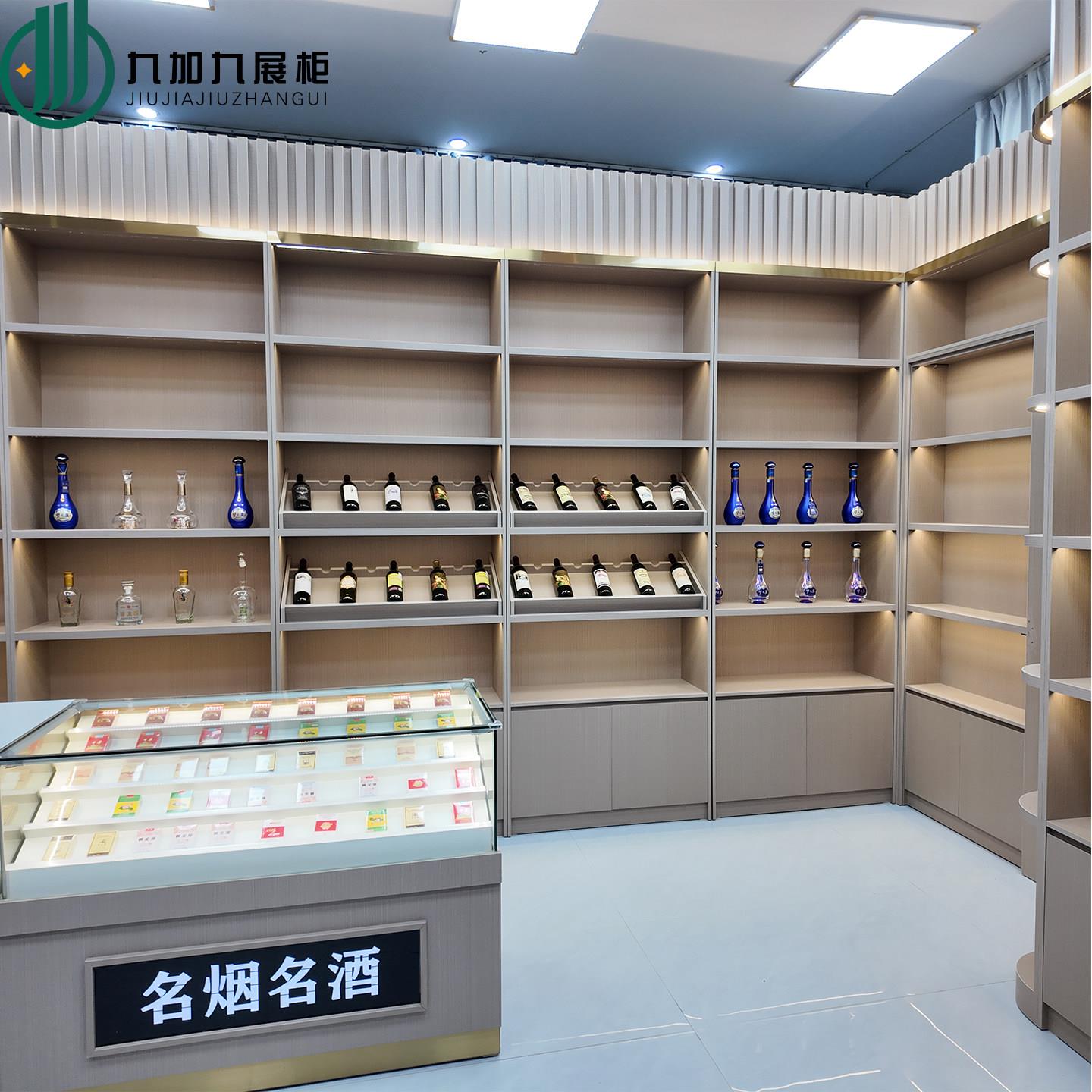 实木烟柜烟酒柜台展示柜超市商场便利店香烟柜带收银台酒柜展柜图片
