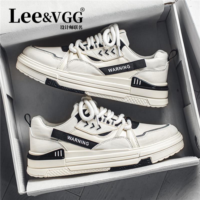 Lee&vgg男鞋2026新款百搭休闲帆布板鞋运动厚底增高爆款小白潮鞋图片
