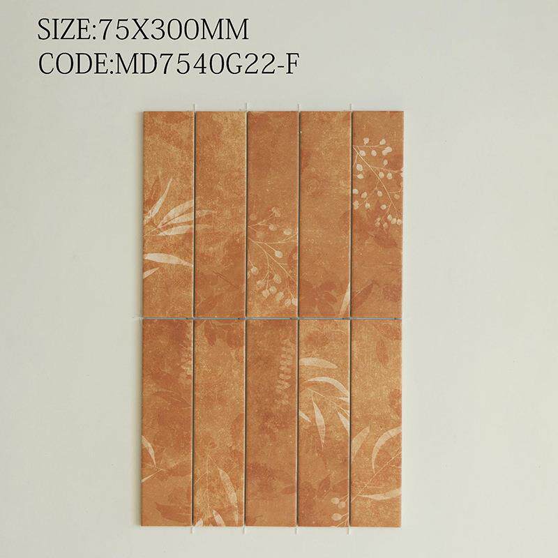 复古全瓷渐变长条瓷砖75X300加尔登系列花片手工砖卫生间墙砖
